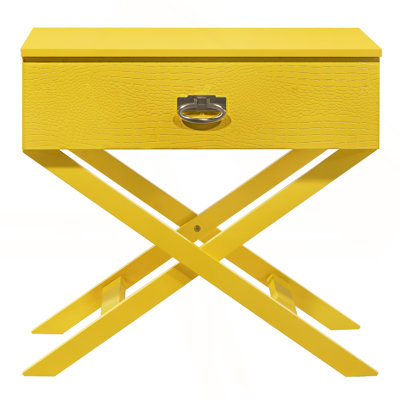 Élégante table de chevet décorative jaune