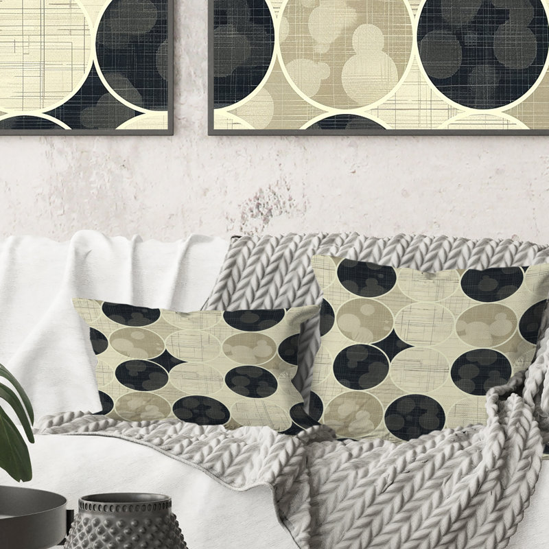 Coussin décoratif beige Midcentury II - Midcentury, H 16 po x l 16 po