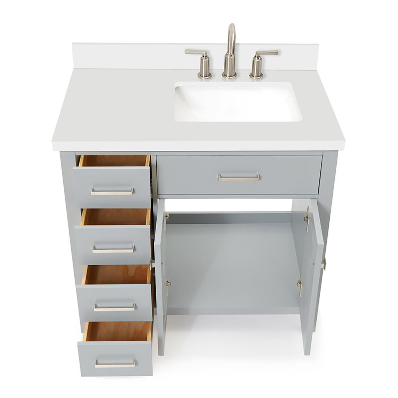 Ensemble de meuble-lavabo simple 37 po Abbate, gris