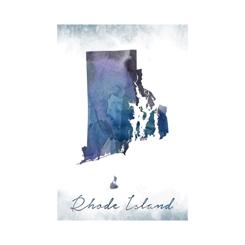 Rhode Island State Bluish - Wrapped Canvas Painting, 152.5 cm H x 101.5 cm W