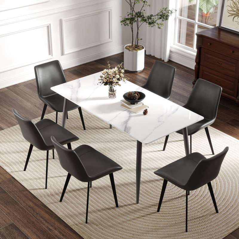 Table de salle à manger 62,96 po, White, H 29,53 po x L 62,99 po x l 31,5 po