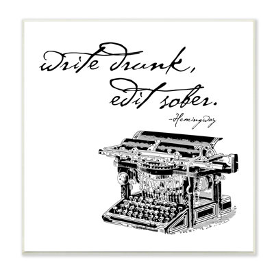" Vintage Hemmingway Script Quote Classic Typewriter Motif " by Amy Brinkman