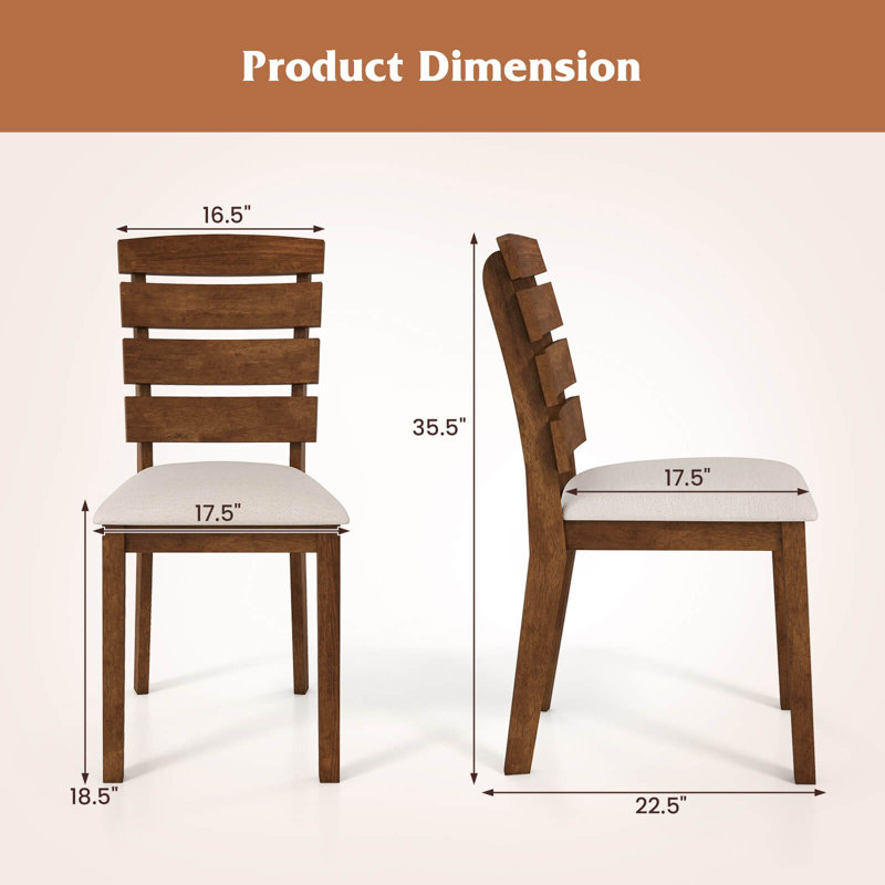 Chaise de salle à manger rembourrée avec dossier haut à lattes, 4