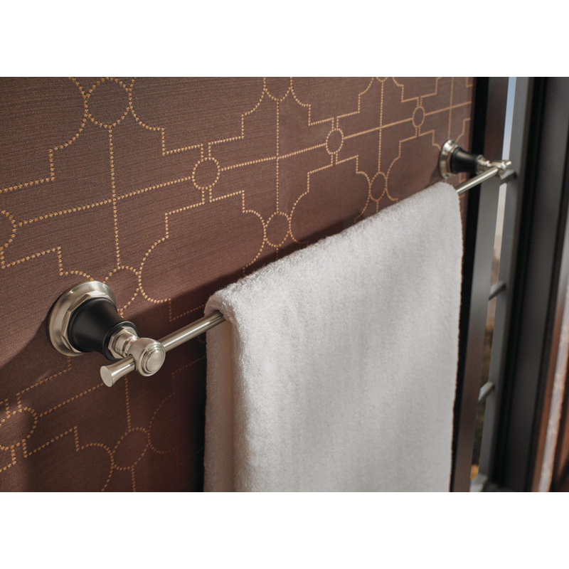Rook® 24" Wall Mounted Towel Bar, Luxe Nickel/Matte Black