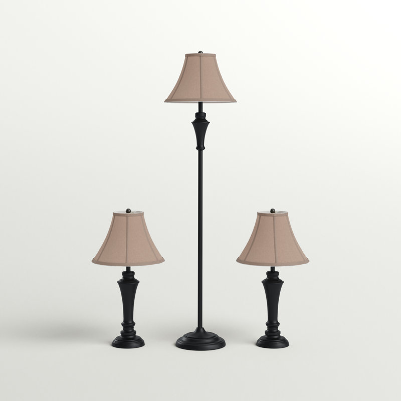 Ensemble de lampe sur pied et de table Aaryahi, Bronze vieilli