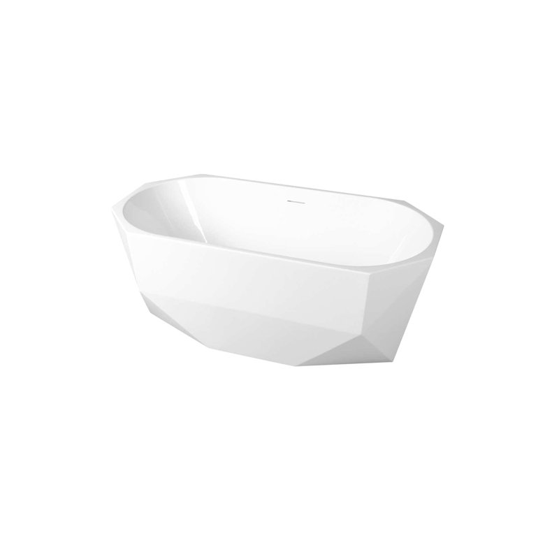 Ethen 59" x 30" Freestanding Soaking Acrylic Bathtub, Chrome