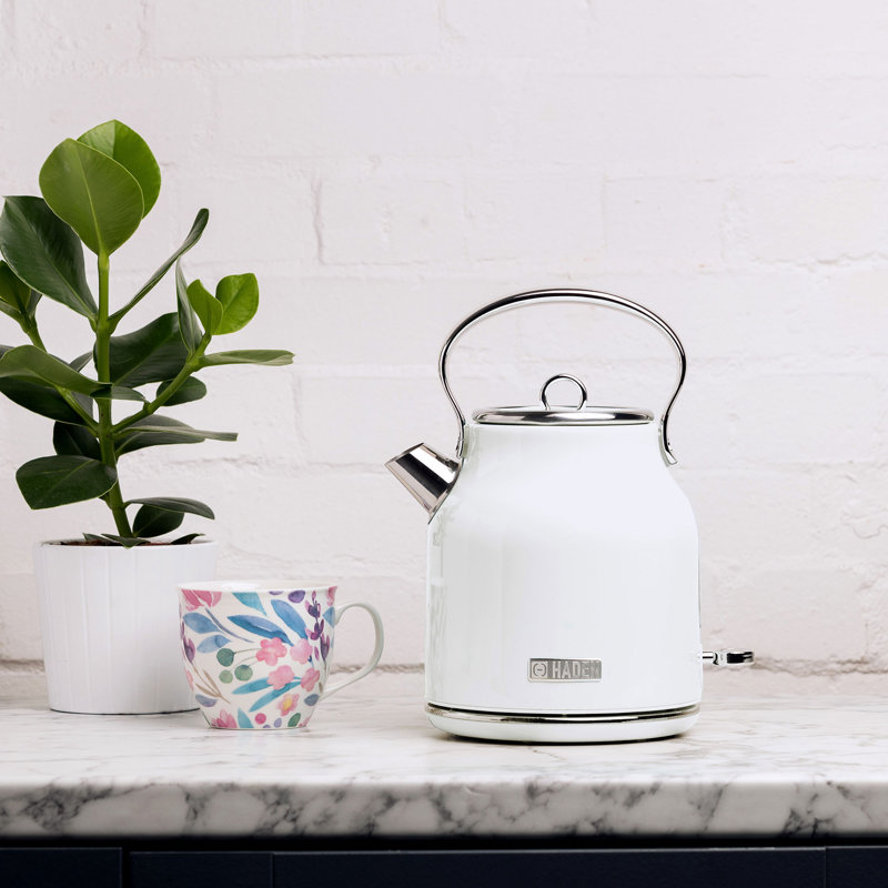 HADEN Heritage 1.7L Stainless Steel Tea Kettle, White