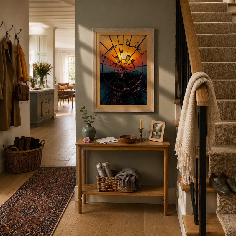 Balloon At Dawn Modern - Print, A1 - 84.1 x 59.4 cm, Oak