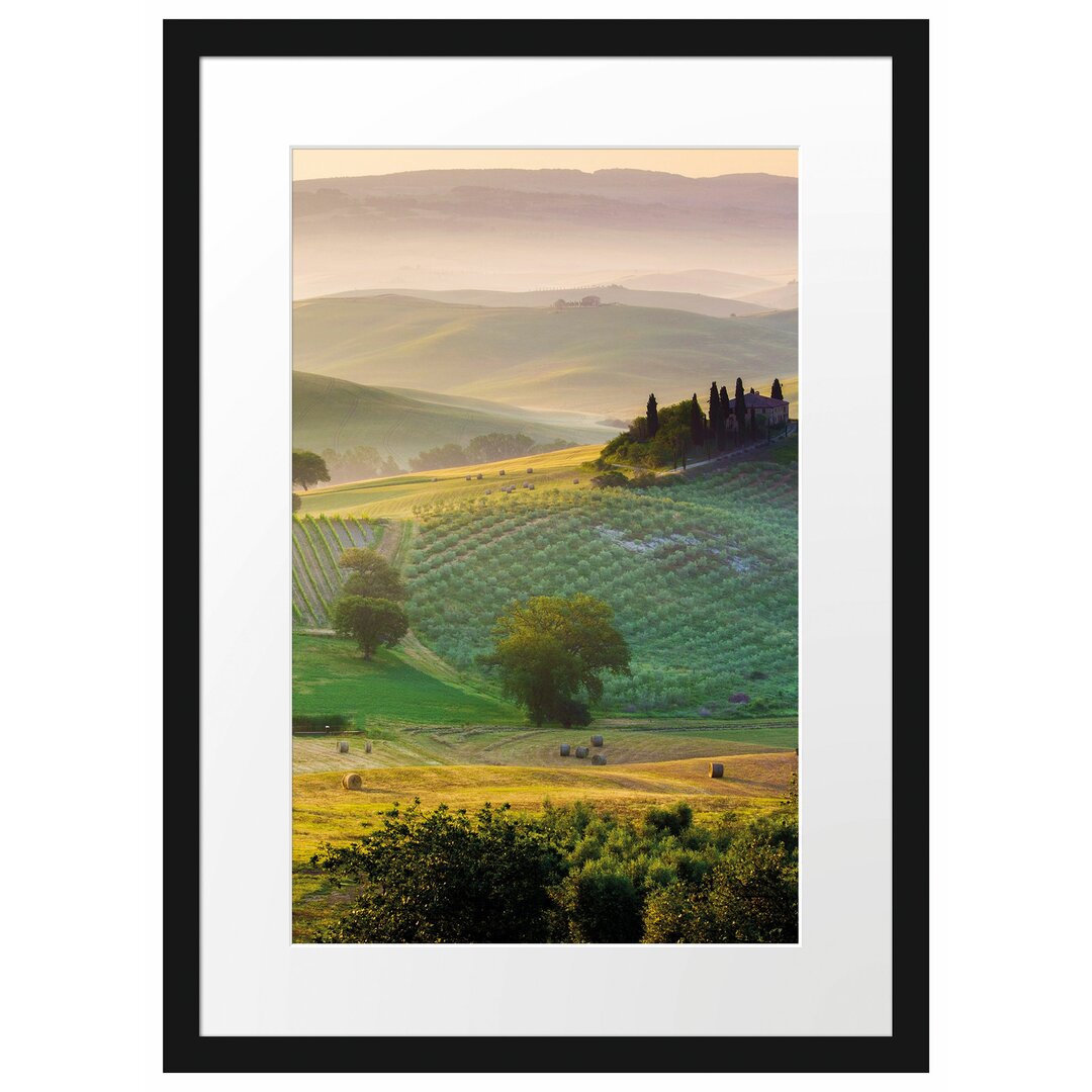 Gerahmtes Poster Toskana Landschaft