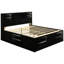 King Size Black Bookcase Bed Of Transitional Design With Ample Storage In Headboard And For Bedroom Decor Compartments-1699634785