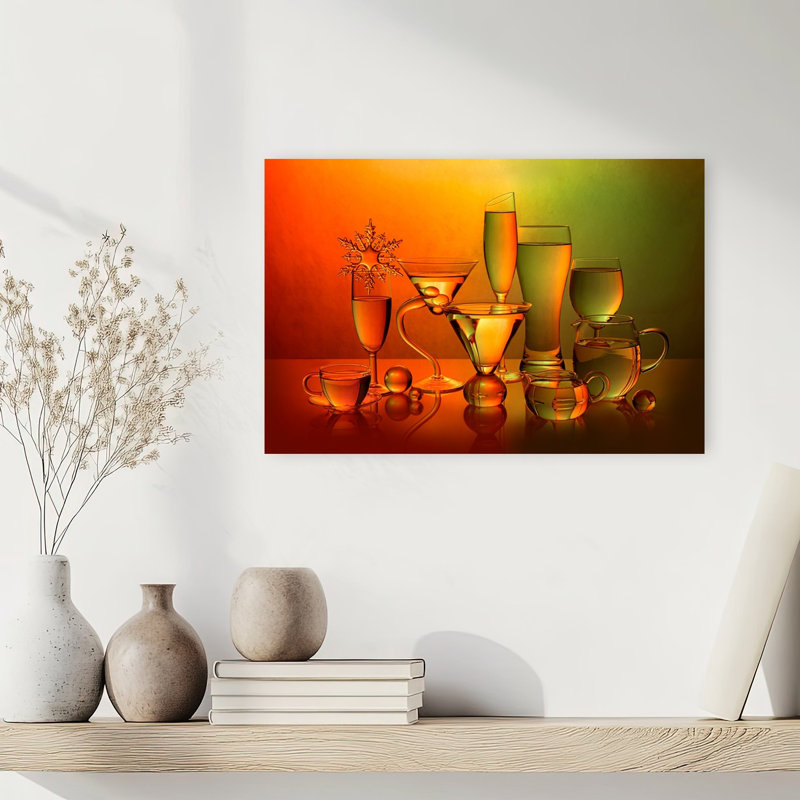 " Colorful Reflections Colorful Elegant Contemporary Wall Art Print " Print, 12" H x 18" W