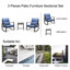 Ensemble de patio 3 pièces avec chaises berçantes et coussins pour une détente confortable en plein air
