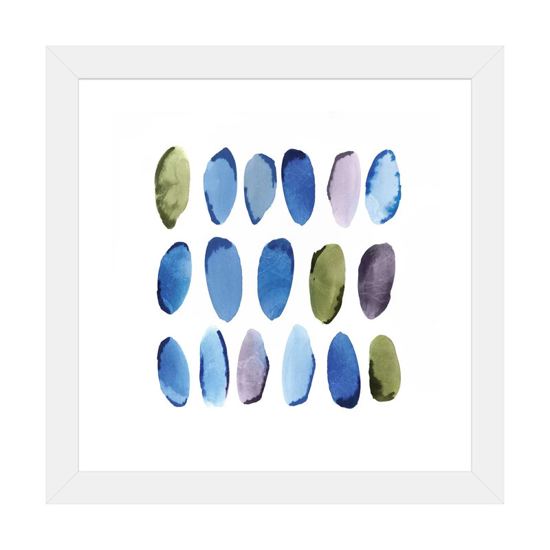 «In Queue I» par Isabelle Z - impression d'art graphique, Papier encadré blanc, H 16 po x l 16 po x p 1 po, Blanc