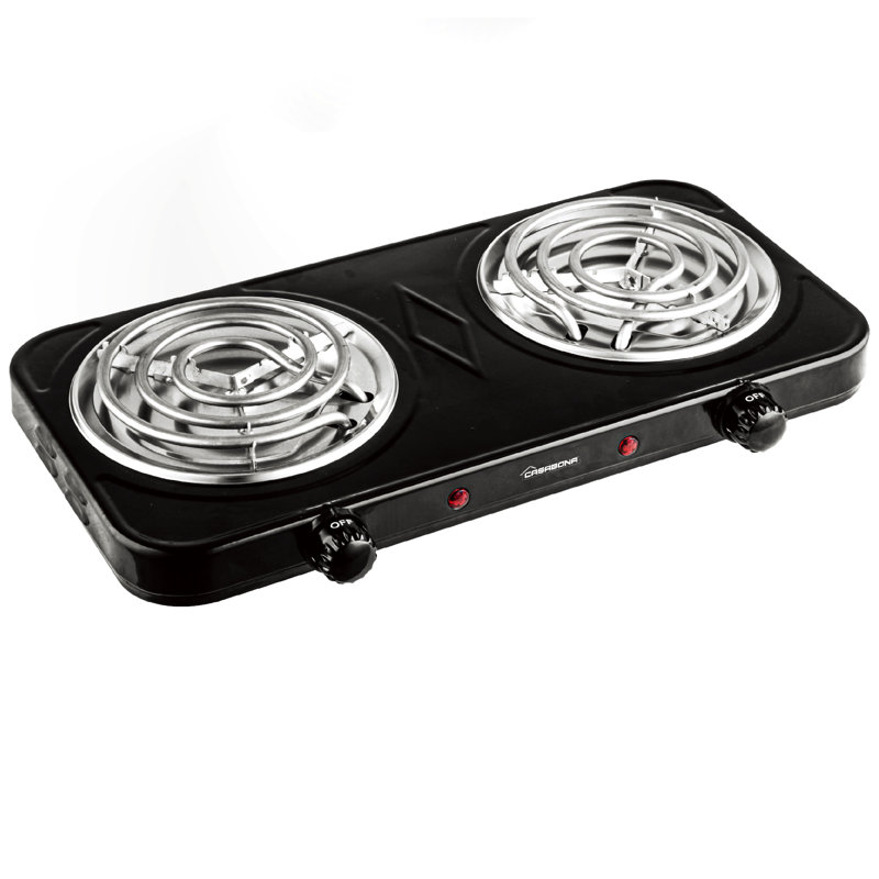 Electric Double Coile Burner. 120V - 1000W, Black