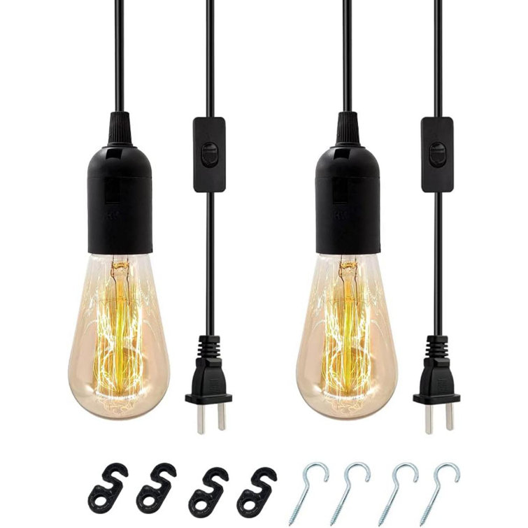 Plug in Hanging Light Kit, Retro Hanging Lights with Plug in Cord