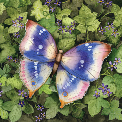 Garden Butterfly by Kathleen Parr McKenna - Wrapped Canvas Painting