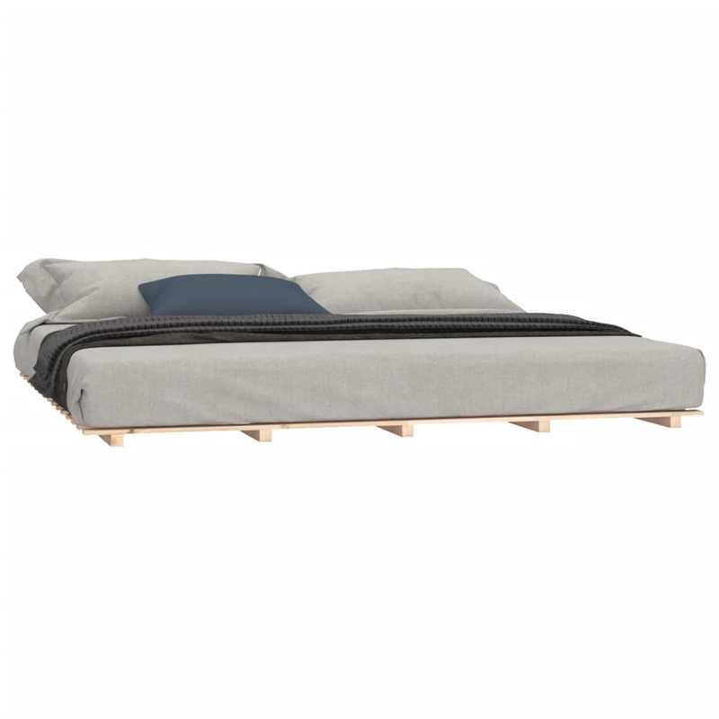 Lilyrae Solid Wood Bed, Super King 180 x 200 cm, Natural