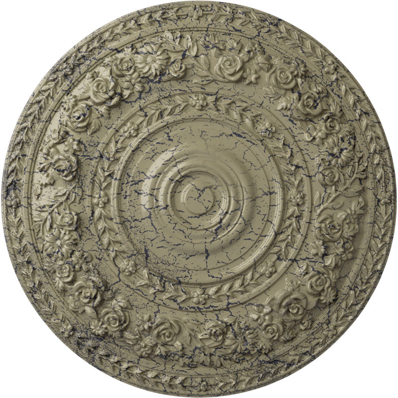 Médaillon de plafond Endurathane Attica, diamètre extérieur 39 1/2 po x P 2 1/2 po (convient aux auvents jusqu'à 3 3/4 po), finition tortue peinte à la main