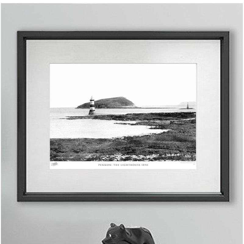 Penmon, The Lighthouse 1890 by Francis Frith - Single Picture Frame Print, 40cm H x 50cm W x 2.3cm D