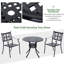 Table bistro ronde 33 po en aluminium coulé avec trou pour parasol - noire 33 po