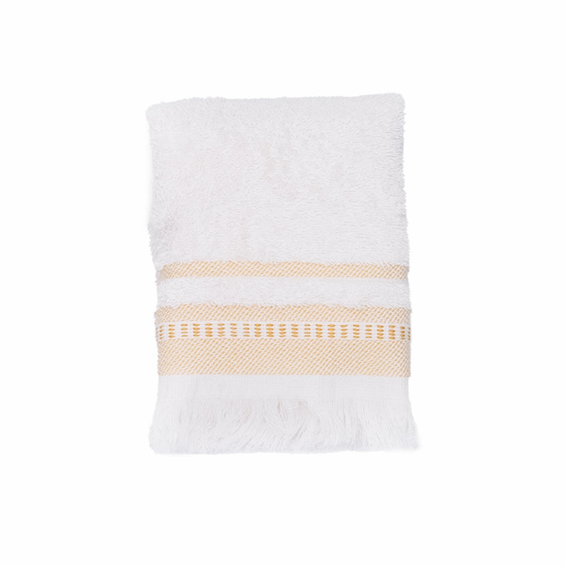 Sanket Midweight Washcloth, Off-White/Mustard