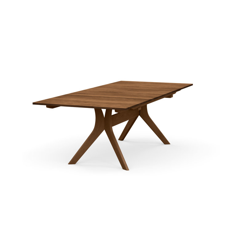 Audrey Extendable Solid Wood Trestle Dining Table, Saddle Cherry, 72" L x 42" W