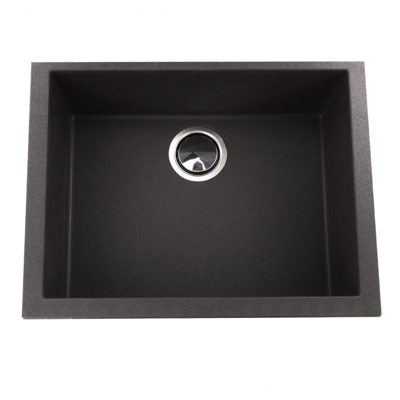 Plymouth 23.62'' L Single Basin Kitchen Sink, Black