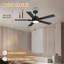 Ventilateurs de plafond intelligents en bois à 52 pales de 52 po avec télécommande à DEL, WIFI Alexa APP-1854655787