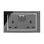Crystal CT 13A DP Double Plug Socket With Switch Black-158333637