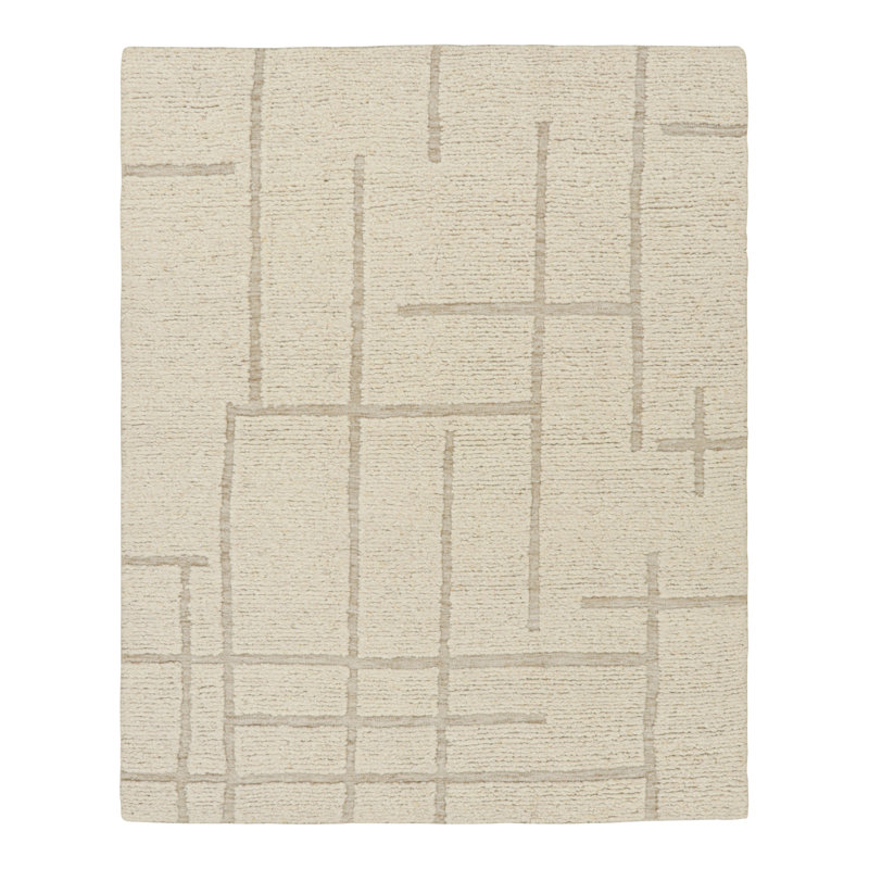 Handmade Oushak Wool Geometric Area Rug, Runner 3' x 12'