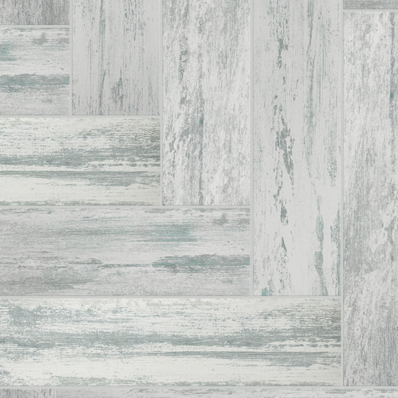 Carreau en porcelaine aspect bois 8,5 "x 35,5" Cassis, Bleu
