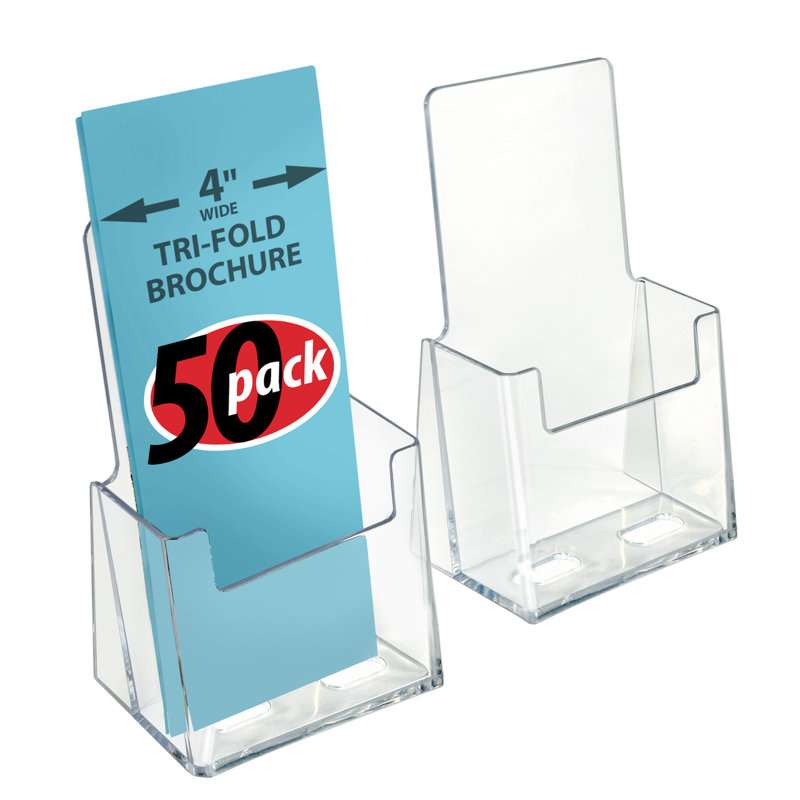 Trifold Brochure Holder. Inside Dimension: 4.125"W