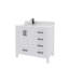 Meuble-lavabo simple 36 po avec plateau en quartz blanc Rooh-101808771-101808768