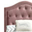 Lit simple en tissu rose et tête de lit arquée en tissu d'ameublement doux