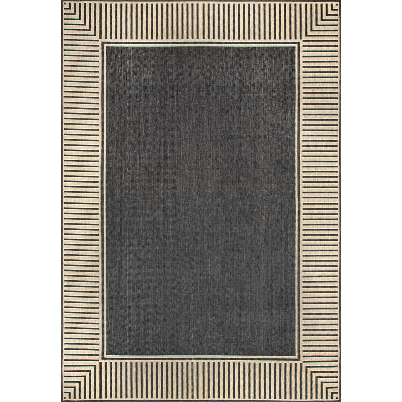 Striped Indoor / Outdoor Area Rug, Rectangle 107 x 152cm