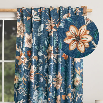Maison d' Hermine Curtains for Living Room 100% Cotton 96 inch Length One Panel Light Filtering Curtains for Windows with Rod and Loop Pockets (Luxury Loft - Dark Teal, 50"W x 96"L)