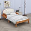 Base de lit plateforme avec tête de lit courbée et rembourrée, pieds arqués et rangement latéral pour les chambres à coucher modernes-868193760-868193775