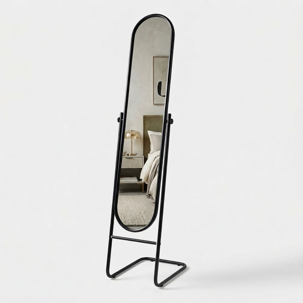 Harbour Housewares Round Full-Length Mirror - Freestanding Mirror for Bedrooms & Hallways