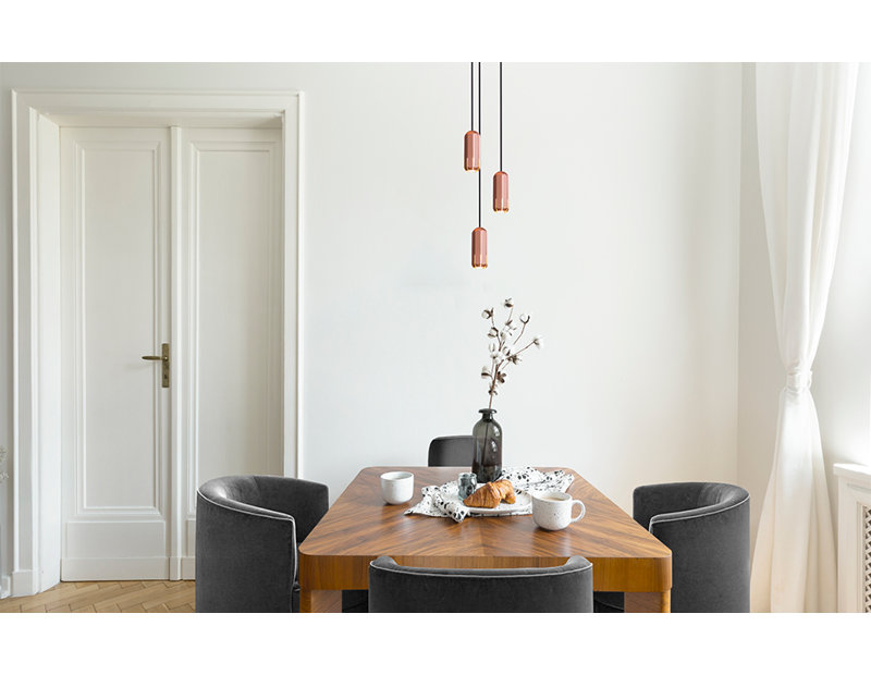 Brixton 1 - Light LED Pendant, 8" H x 1.75" W x 1.75" D, Copper