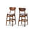 Goguen Justin Sand Fabric Upholstered And Walnut Brown Finished Wood 2-Piece Bar Stool Set-138613226