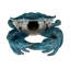 Porte-bouteilles Coastal Fancy That en résine turquoise peinte à la main, représentant un crabe et du corail, hauteur 14 cm