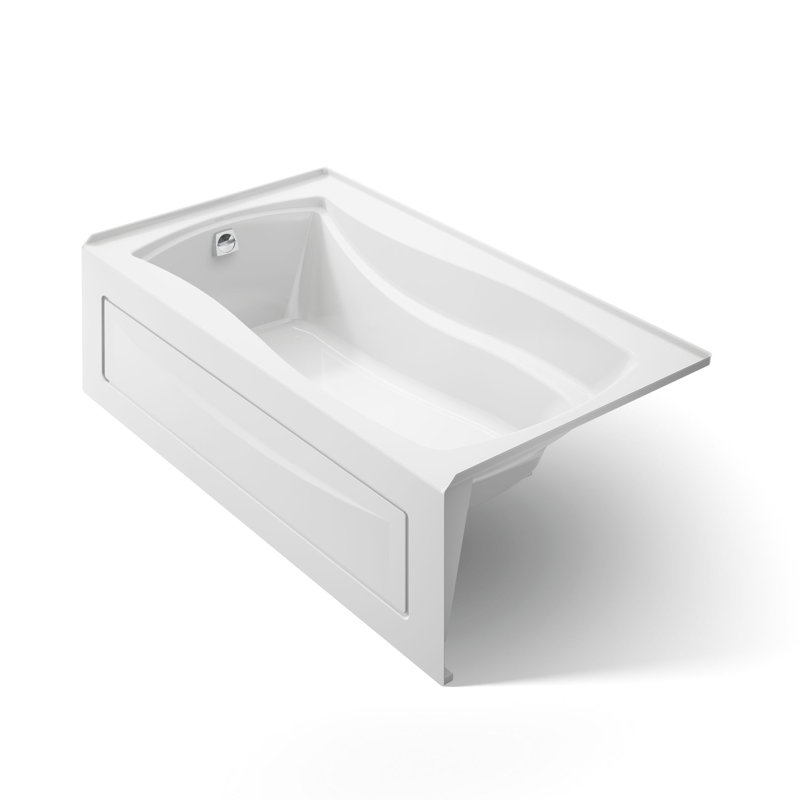Mariposa Alcove 66" x 36" Soaking Bathtub, Left, White