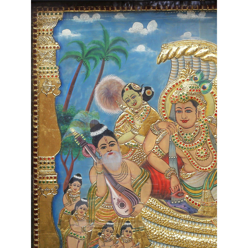 Shri Padmanabha Swamy | Couleurs traditionnelles avec or 24 carats