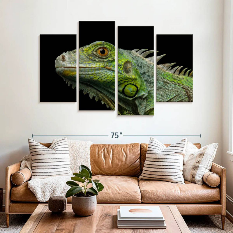 Brampt Green Iguana Head, 42" H x 68" W