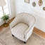 Fauteuil demi-tonneau rembourré à rayures