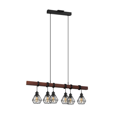 Luminaire suspendu linéaire pour îlot de cuisine 6 lumières Centreville