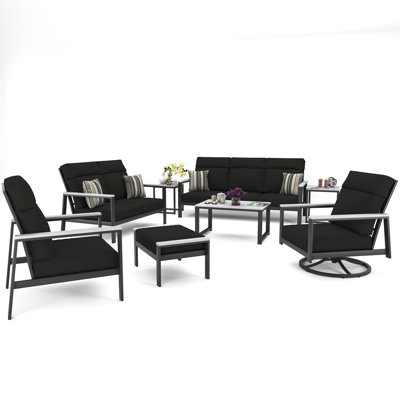 Ensemble de conversation pour 7 personnes avec coussins Sunbrella Chesler