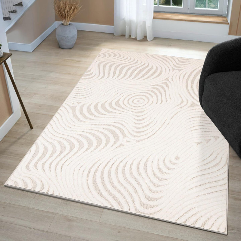 Tapis moderne à formes abstraites, Rectangle 4 pi 11 po x 7 pi 2 po