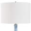  Lampe de table en céramique bleu chiné H 23,5 po avec abat-jour en lin rigide