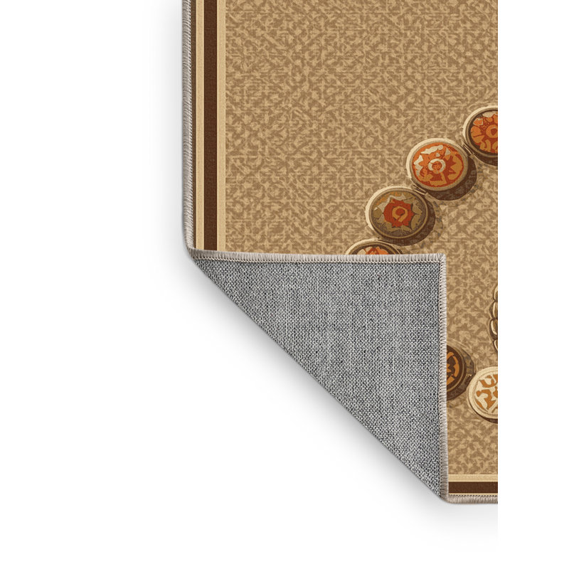 Tapis oriental classique brun et beige lavable à la machine Abaokoro, 6x9